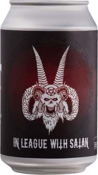 In League With Satan by Snausarve Gårdsbryggeri, beer label