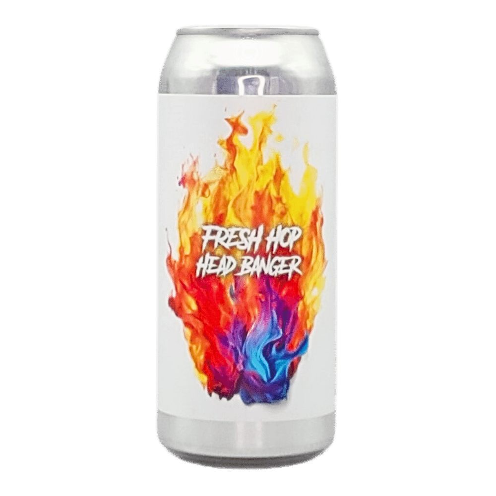 Head Banger Fresh Hop Triple IPA by Strathcona Beer Company, beer label