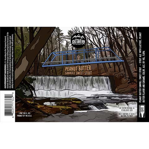 Log Tavern Peanut Butter Sawkill Sweet Stout by Log Tavern Brewing Co., beer label