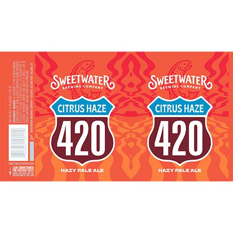 Sweetwater 420 Citrus Haze Hazy Pale Ale by SweetWater Brewing Co, beer label
