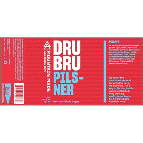 Dru Bru Pilsner German Lager by Dru Bru, beer label