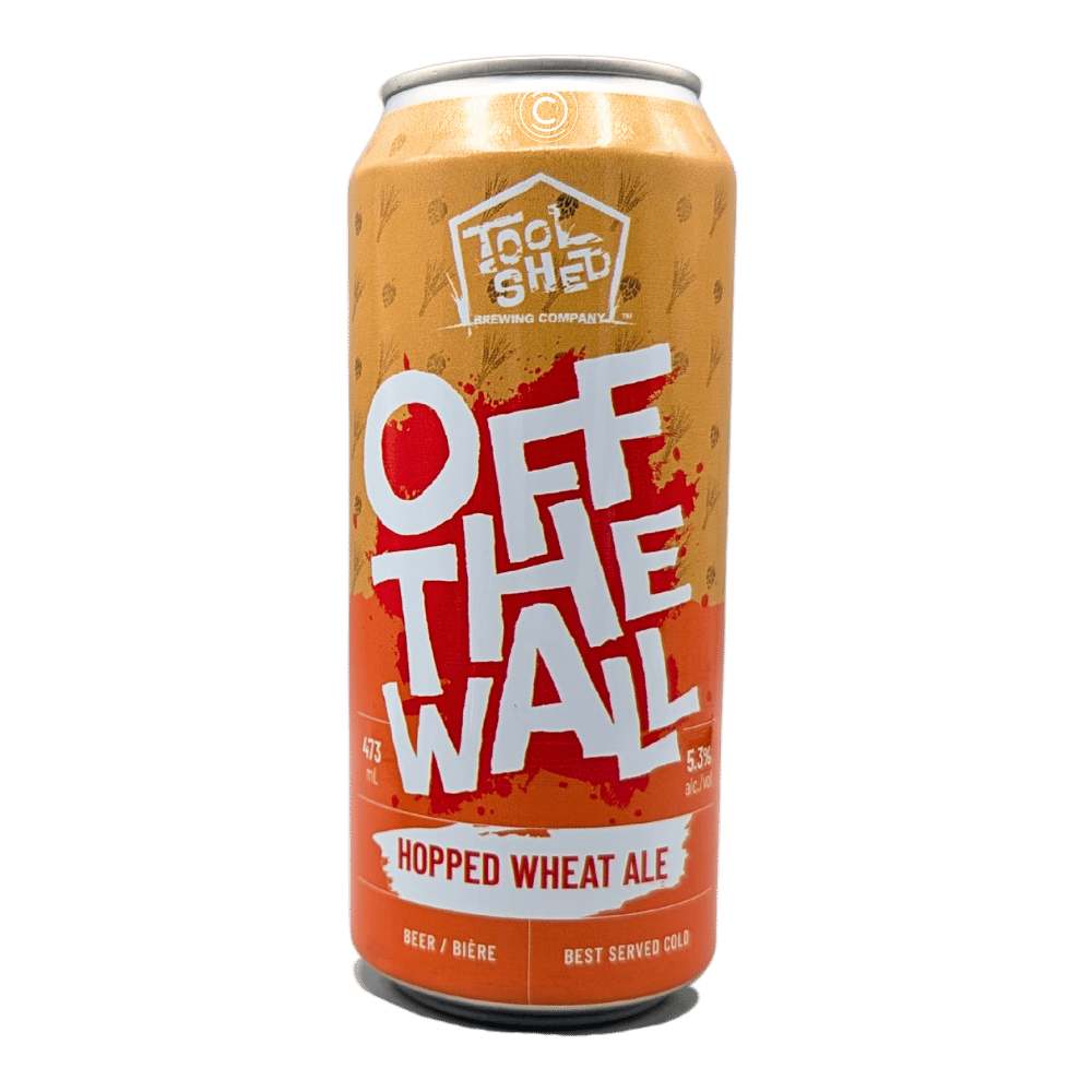 Off The Wall Hopped Wheat Ale by Tool Shed Brewing Company, beer label