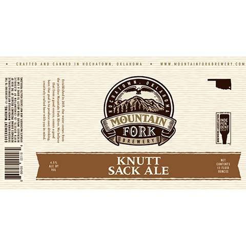 Fra Mun Da Knutt Sack Ale by Mountain Fork Brewery, beer label