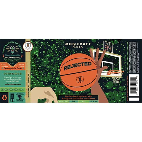Mobcraft Rejected Stout by MobCraft Beer, beer label