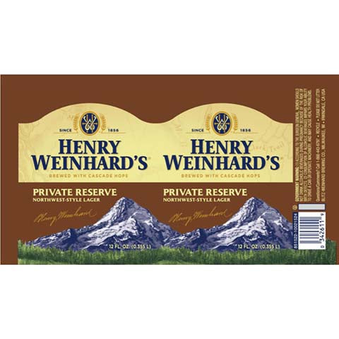 Henry Weinhard's Private Reserve Lager by Henry Weinhard, beer label