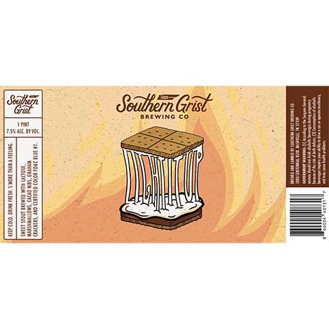 Southern Grist Light It Up Sweet Stout by Southern Grist Brewing Company, beer label