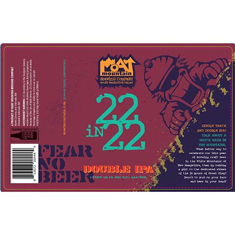 Moat Mountain 22 in 22 DIPA by Moat Mountain Brewing Company, beer label