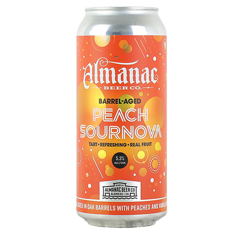 Almanac Peach With Vanilla Sournova by Almanac Beer Company, beer label