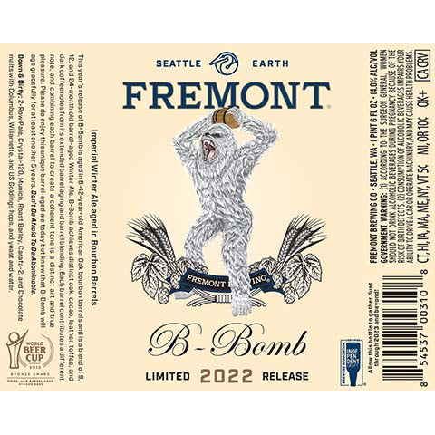 Fremont B-Bomb Imperial Winter Ale 2022 by Fremont Brewing Co, beer label
