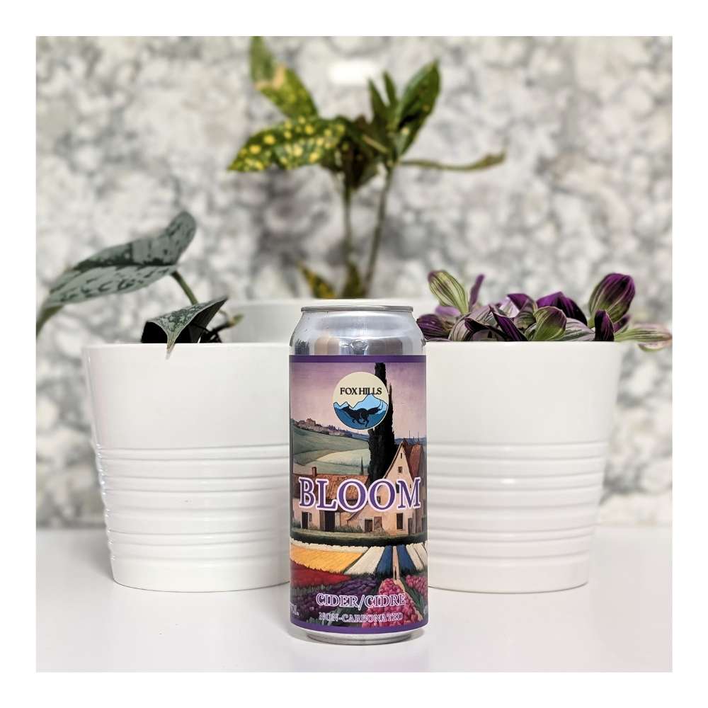 Hills Cidery Bloom Blueberry, Lemon, Violet and Lavender Cider by Fox Hill Cidery, beer label