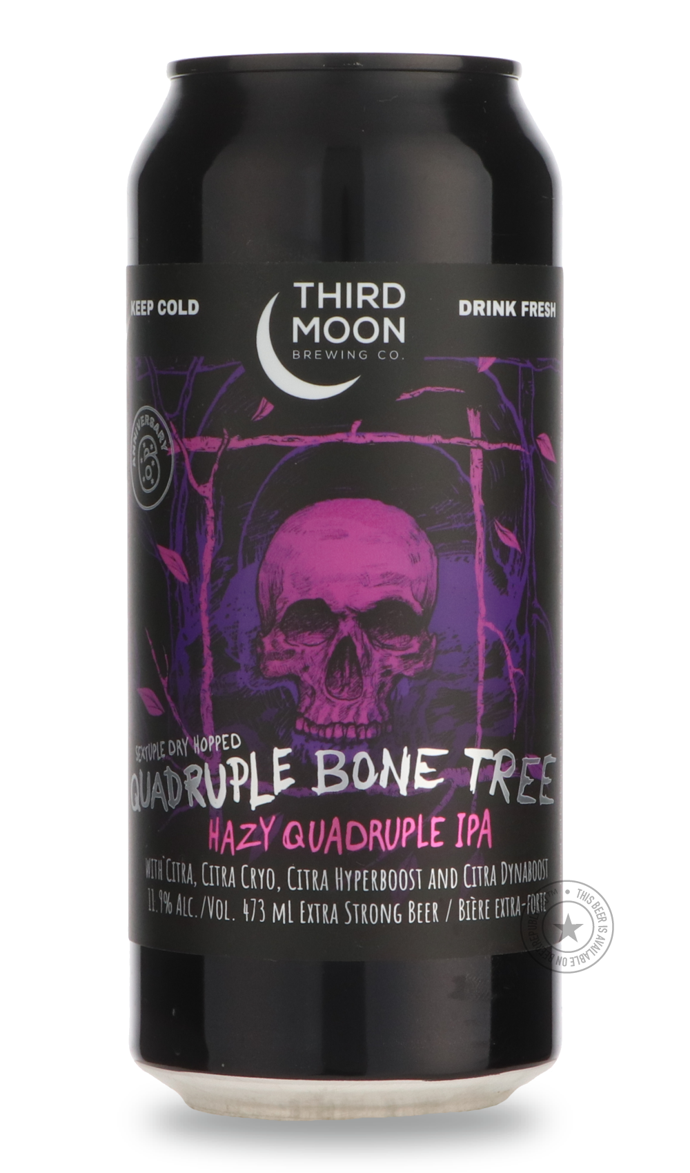 Sextuple Dry Hopped Quadruple Bone Tree by Third Moon, beer label