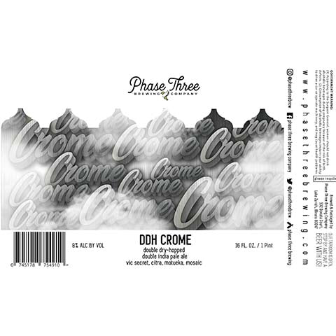 Phase Three DDH Crome by Phase Three Brewing Company, beer label