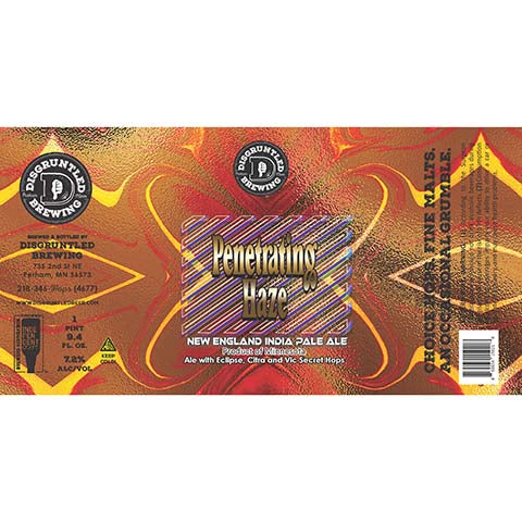 Disgruntled Penetrating New England IPA by Disgruntled Brewing, beer label