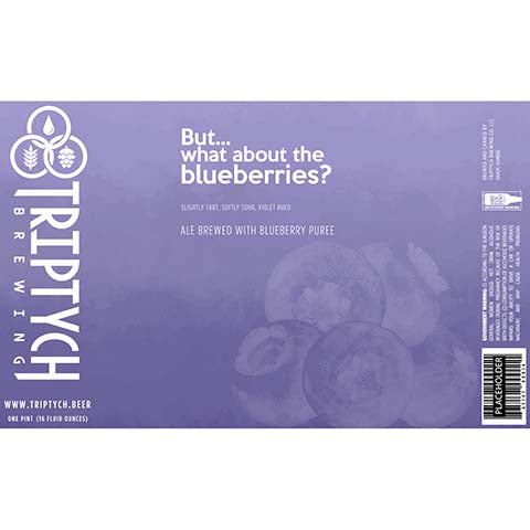 Triptych But... what about blueberies? by Triptych Brewing, beer label