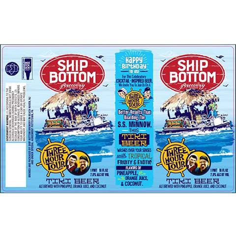 Ship Bottom Three Hour Tour by Ship Bottom Brewery, beer label