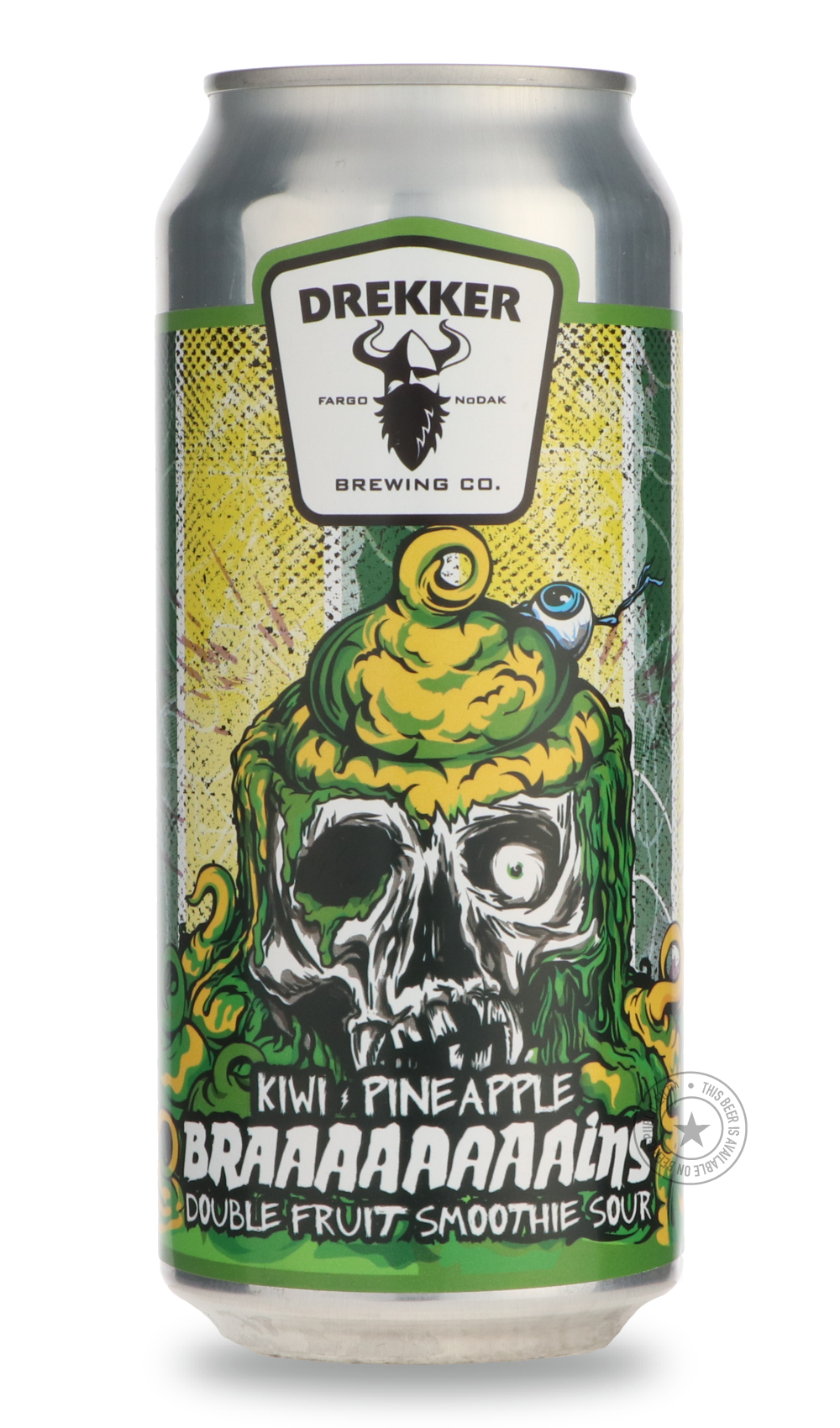 Braaaaaaaains - Kiwi Pineapple by Drekker Brewing Company, beer label