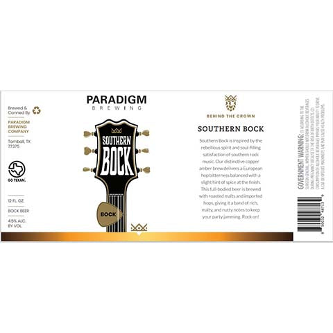 Paradigm Southern Bock by Paradigm Brewing, beer label