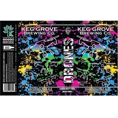 Keg Grove Drones Hazy IPA by Keg Grove Brewing Company, beer label