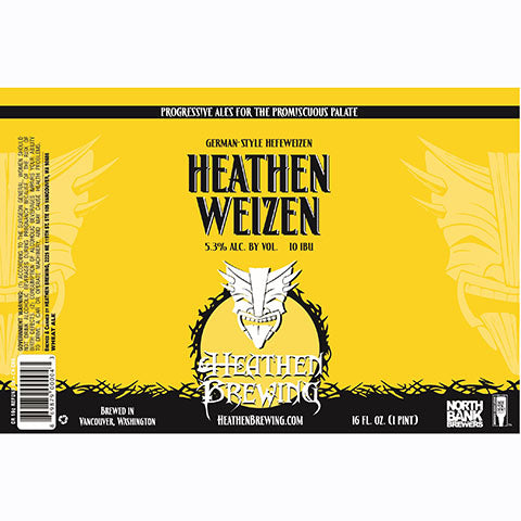 Heathen Weizen German Style Hefeweizen by Heathen Brewing, beer label