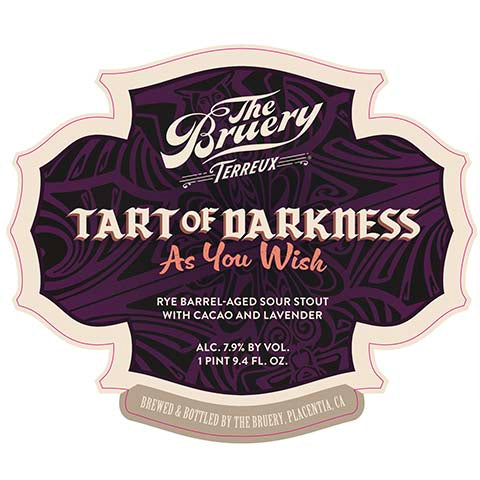 Bruery Terreux Tart Of Darkness As You Wish Sour Stout by The Bruery, beer label