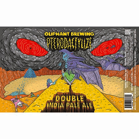 Oliphant Pterodactylize DIPA by Oliphant Brewing, beer label