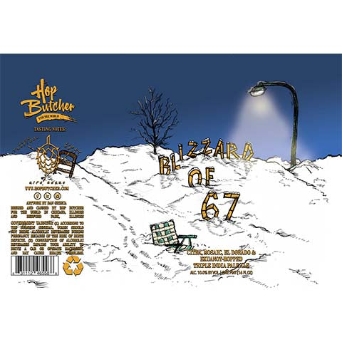 Hop Butcher Blizzard of 67 TIPA by Hop Butcher For the World, beer label