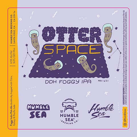 Humble Sea Otter Space DDH Foggy IPA by Humble Sea Brewing Co, beer label