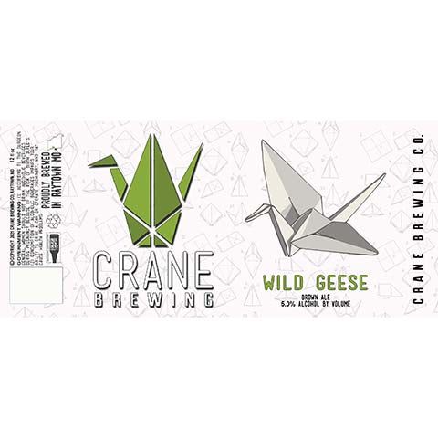 Crane Wild Geese Brown Ale by Crane Brewing Company, beer label
