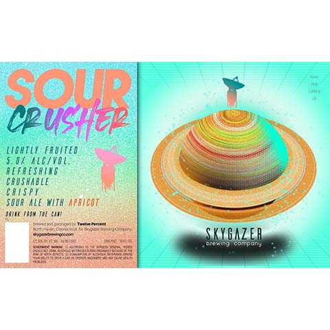 Skygazer Sour Crusher Apricot Sour Ale by SKYGAZER Brewing Co, beer label