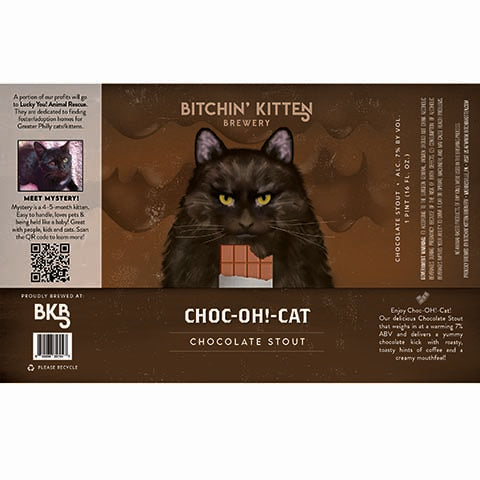 Bitchin' Kitten Choc-Oh!-Cat Chocolate Stout by Bitchin' Kitten Brewery, beer label