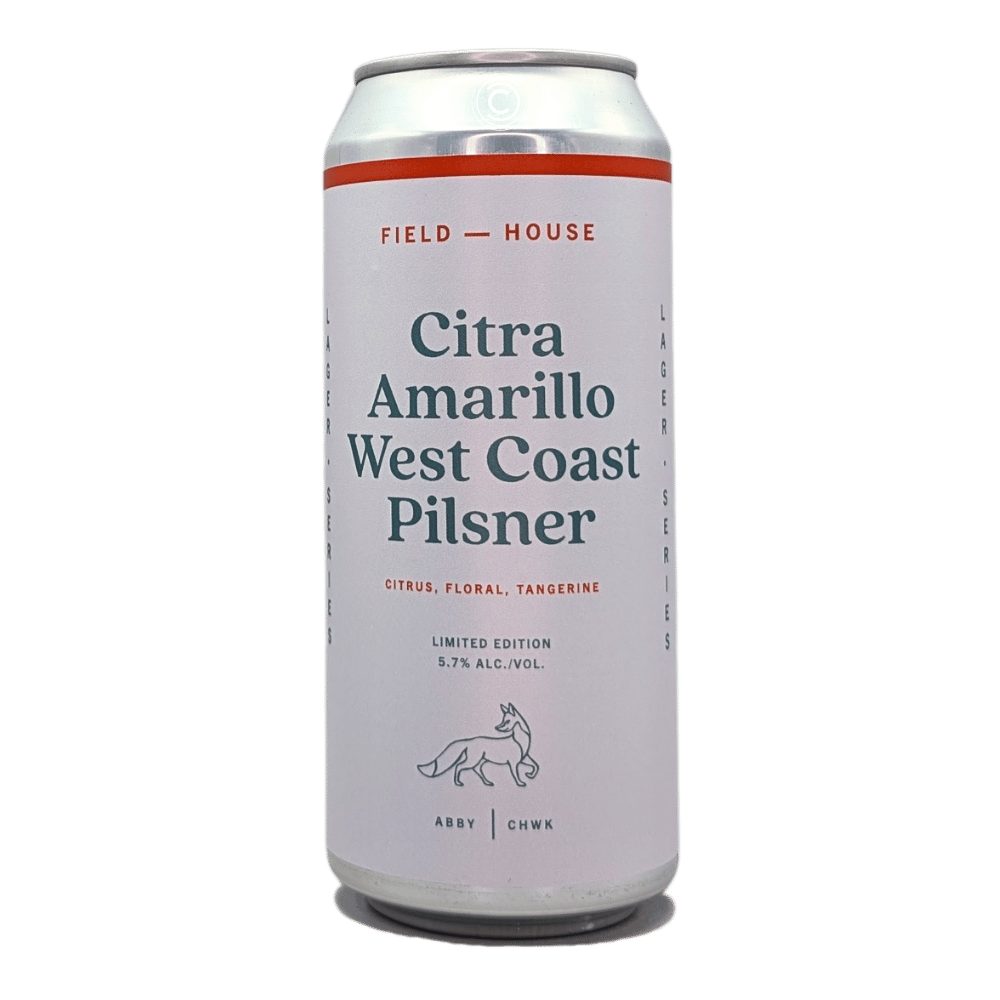 Citra Amarillo West Coast Pilsner by Field House Brewing Co., beer label