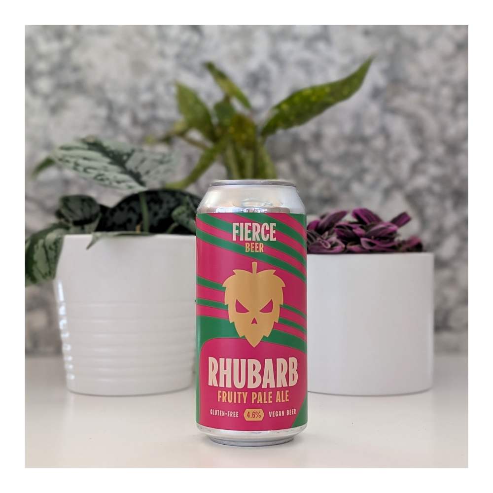Rhubarb Fruity Pale Ale Gluten Free by Fierce Beer, beer label