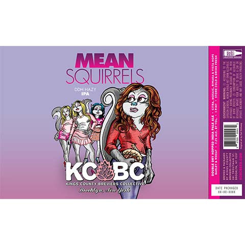 Kings County Brewers Collective Mean Squirrels DDH Hazy IPA by Kings County Brewers Collective, beer label