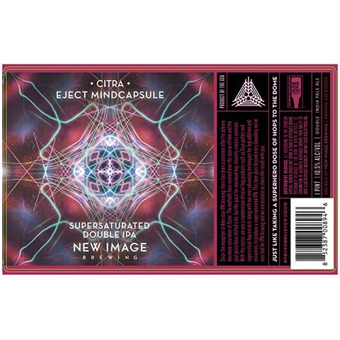 New Image Eject Mindcapsule (Citra) DIPA by New Image Brewing Co, beer label
