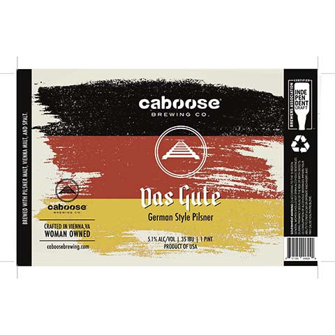 Caboose Das Gute Pilsner by Caboose Brewing Co., beer label