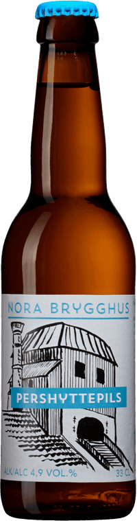 Pershyttepils by Nora Brygghus, beer label