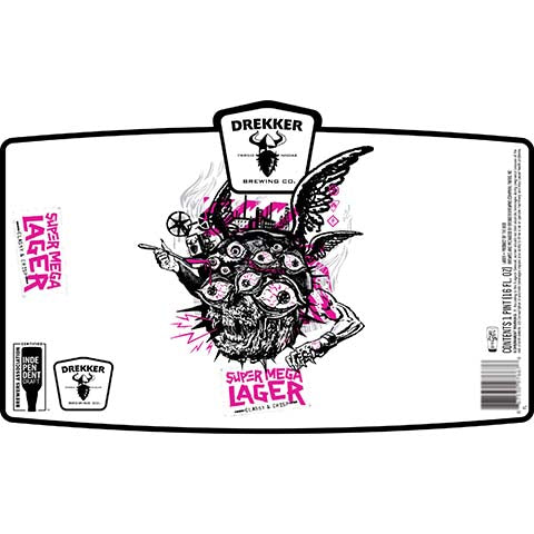Drekker Super Mega Lager by Drekker Brewing Company, beer label