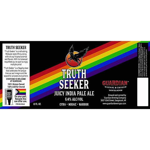 Guardian Truth Seeker Juicy IPA by Guardian Brewing Company, beer label