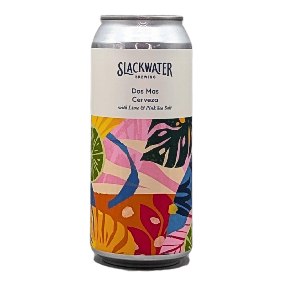Dos Mas Cerveza with Lime & Pink Sea Salt by Slackwater Brewing, beer label