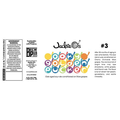 Jackie O's Oaky Golden Pucker Sour Ale by Jackie O's Pub & Brewery, beer label
