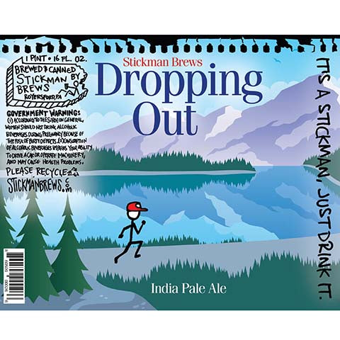 Stickman Dropping Out IPA by Stickman Brews, beer label