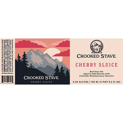 Crooked Stave Cherry Sluice Red Sour Ale by Crooked Stave Artisan Beer Project, beer label