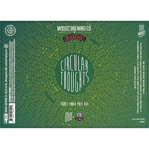 Modist Brewing Circular Thoughts TIPA by Modist Brewing Company, beer label