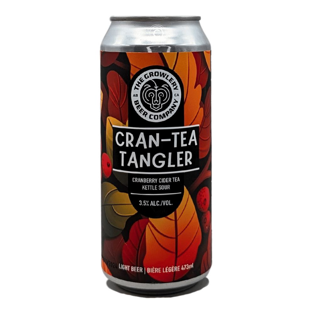 Cran-Tea Tangler Cranberry Cider Tea Sour by The Growlery Beer Co., beer label