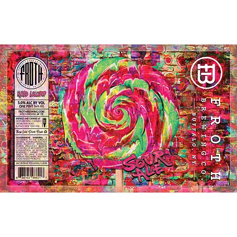Froth Naked Lollipop Sour Ale (Sangria) by Froth Craft Brewery, beer label