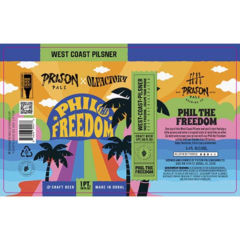 Prison Pals/Olfactory Phil The Freedom Pilsner by Prison Pals Brewing Co., beer label
