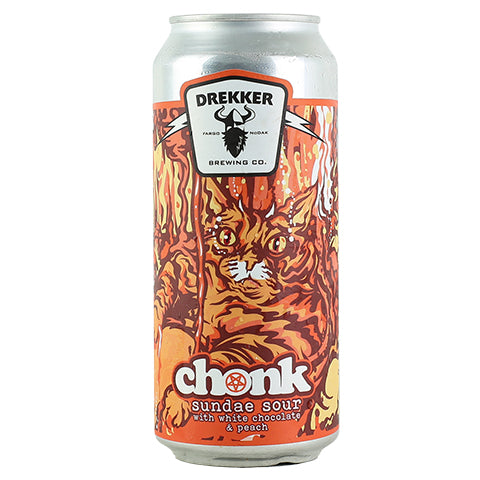 Drekker Chonk White Chocolate & Peach Sundae Sour by Drekker Brewing Company, beer label