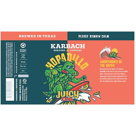 Karbach Hopadillo Juicy IPA by Karbach Brewing Co, beer label