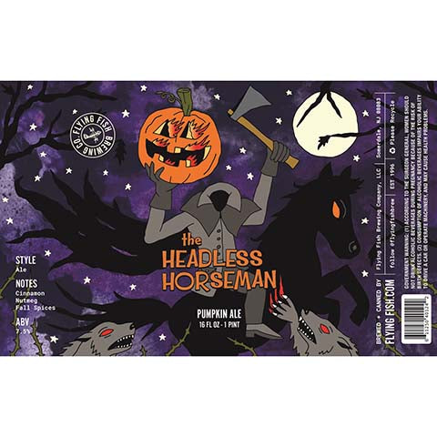 Flying Fish The Headless Horseman Pumpkin Ale by Flying Fish Brewing Co, beer label