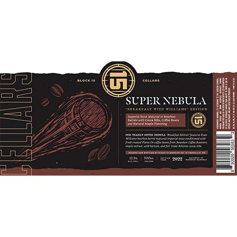 Block 15 Super Nebula Breakfast with Willams Imperial Stout by Block 15, beer label